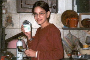 Malki at home (photographed by her Aunt Sue), April 1999