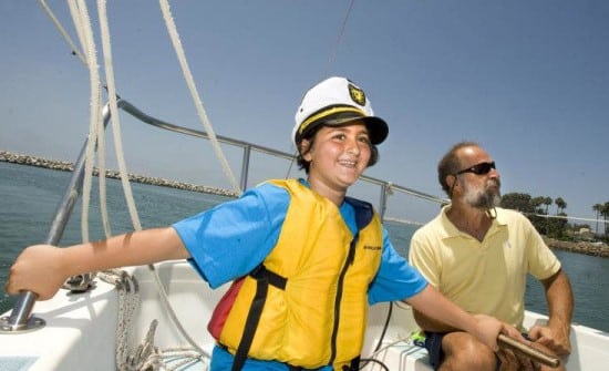 Boy in sailboat
