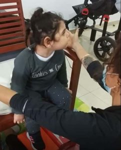Girl doing physiotherapy